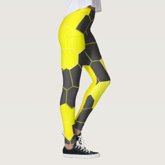 Minimalisme Abstracte gele grijze cellen Leggings (Rechts)