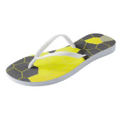 Minimalisme Abstracte gele grijze cellen Teenslippers (Schuin)