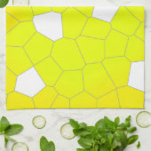 Minimalisme Abstracte gele grijze cellen Theedoek (Gevouwen)