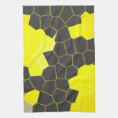 Minimalisme Abstracte gele grijze cellen Theedoek (Verticaal)