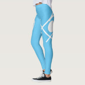Minimalisme Abstracte kunst Blauwe en Witte Leggin Leggings (Links)
