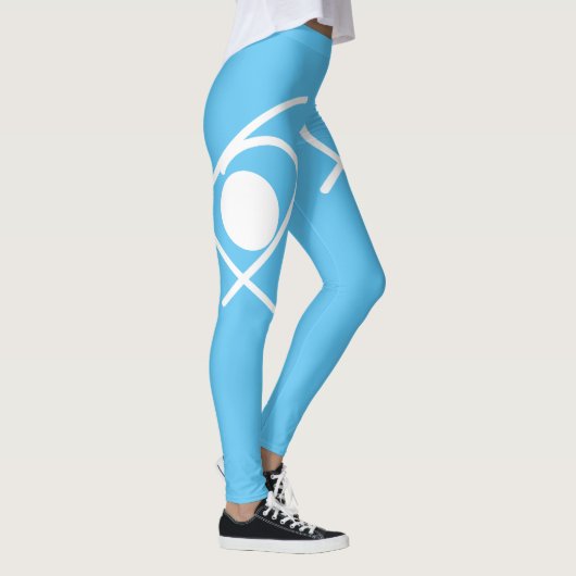Minimalisme Abstracte kunst Blauwe en Witte Leggin Leggings (Rechts)