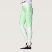 Minimalisme Abstracte kunst Bleek Turquoise Groene Leggings (Links)