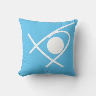 Minimalisme Abstracte kunst blu en wit Sierkussen