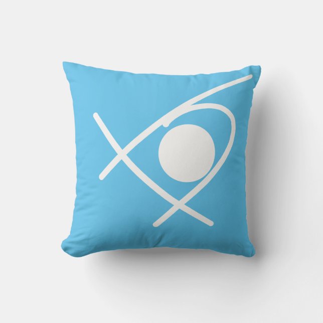 Minimalisme Abstracte kunst blu en wit Sierkussen (Voorkant)