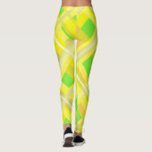 Minimalisme Abstracte Kunst Geel Groen Koraalblokk Leggings (Achterkant)