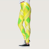 Minimalisme Abstracte Kunst Geel Groen Koraalblokk Leggings (Links)