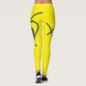 Minimalisme Abstracte kunst grijs en geel Leggings (Achterkant)
