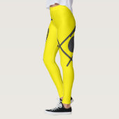 Minimalisme Abstracte kunst grijs en geel Leggings (Links)