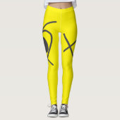 Minimalisme Abstracte kunst grijs en geel Leggings (Voorkant)