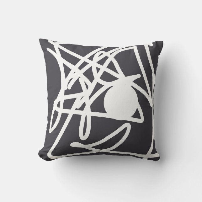 Minimalisme Abstracte kunst grijs en witte schroef Kussen (Voorkant)