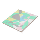 Minimalisme Abstracte kunst pasta grijs Turquoise  Tegeltje (Zijkant)