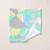 Minimalisme Abstracte Kunst Pastelgrijs Turquoise  Bad Handdoek (Wasdoekje)