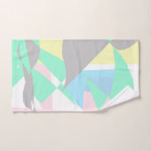 Minimalisme Abstracte Kunst Pastelgrijs Turquoise  Bad Handdoek (Handdoek)