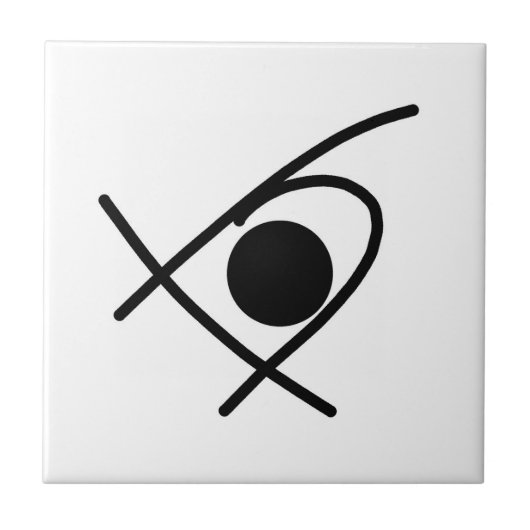 Minimalisme Abstracte kunst zwart-wit Tegeltje (Voorkant)