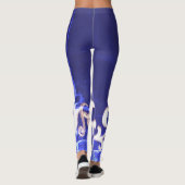 Minimalisme Abstracte kunstblauwe handtekening Leggings (Achterkant)