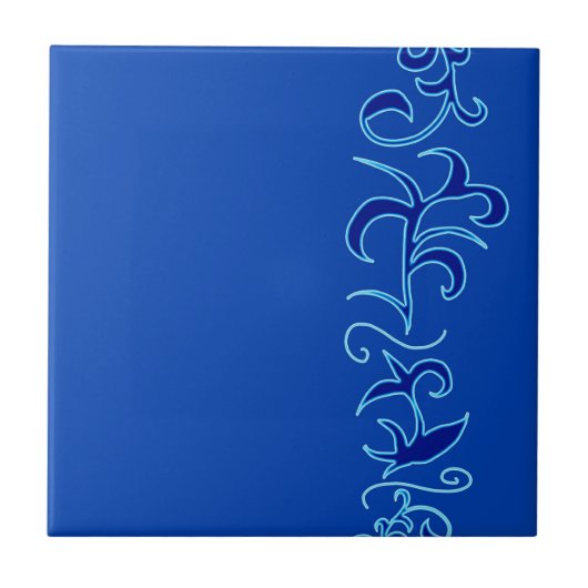 Minimalisme Abstracte kunstblauwe handtekening Tegeltje (Voorkant)