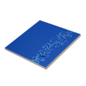 Minimalisme Abstracte kunstblauwe handtekening Tegeltje (Zijkant)