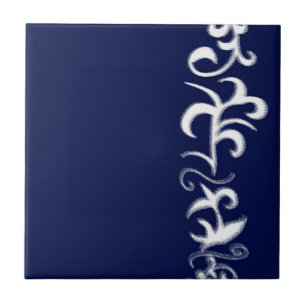 Minimalisme Abstracte kunstblauwe handtekening Tegeltje