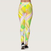 Minimalisme Abstracte kunstgele Paarse blokken Leggings (Achterkant)