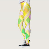 Minimalisme Abstracte kunstgele Paarse blokken Leggings (Links)