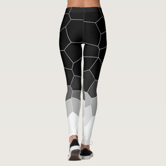 Minimalisme Abstracte kunstgrijze witte cellen Leggings (Achterkant)