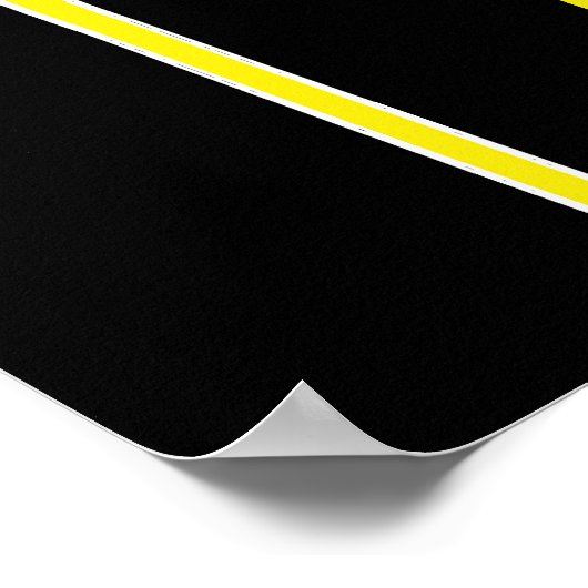 Minimalisme abstracte kunstzwarte witte gele linne poster (Hoek)