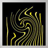 Minimalisme abstracte kunstzwarte witte gele linne poster (Voorkant)