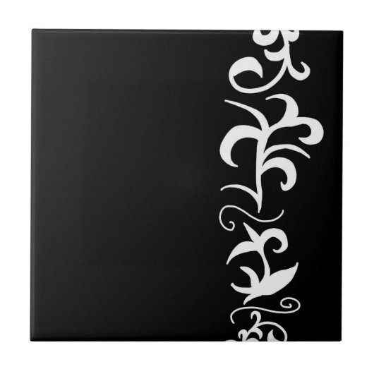 Minimalisme Abstracte zwarte kunsttekening Tegeltje (Voorkant)