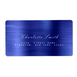 Minimalisme Adresetiketten kobalt blauw Etiket