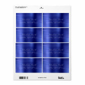 Minimalisme Adresetiketten kobalt blauw Etiket (Full Sheet)