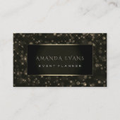 Minimalisme Beauty Black Framed Golden Spark Sepia Visitekaartje (Voorkant)