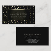 Minimalisme Beauty Black met gulden Confetti Visitekaartje (Voorkant / Achterkant)