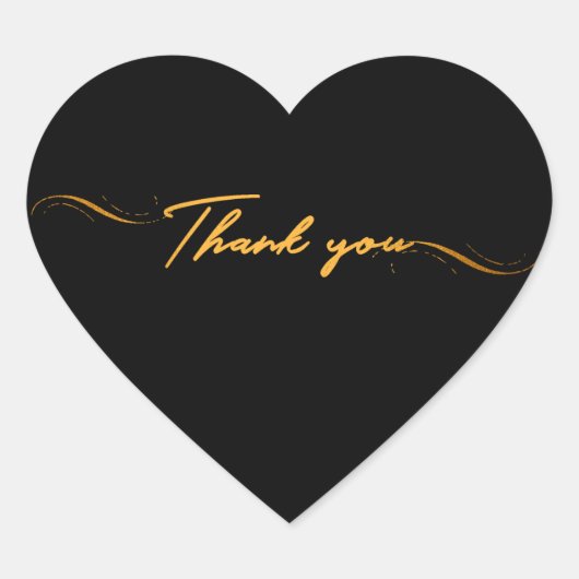 Minimalisme Bedankt Script Gold Typography Hart Sticker (Voorkant)