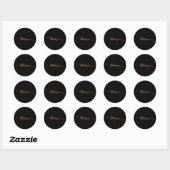 Minimalisme Bedankt Script Gold Typography Round Ronde Sticker (Vel)