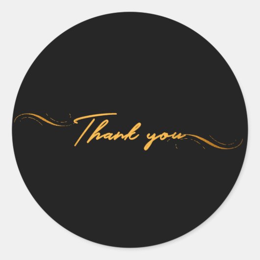 Minimalisme Bedankt Script Gold Typography Round Ronde Sticker (Voorkant)