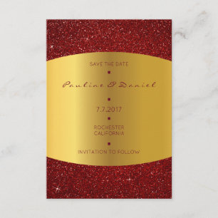 Minimalisme bespaart de datum van de gouden rode g save the date