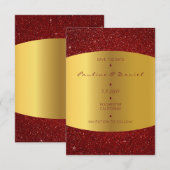 Minimalisme bespaart de datum van de gouden rode g save the date (Voorkant / Achterkant)