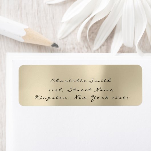 Minimalisme Black RSVP Champaigne Sepia Gold Etiket (Insitu)