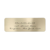 Minimalisme Black RSVP Champaigne Sepia Gold Etiket (Voorkant)