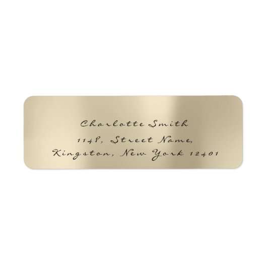 Minimalisme Black RSVP Champaigne Sepia Gold Etiket (Voorkant)