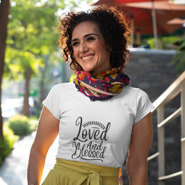 Minimalisme Black White Loved and Blessed T-shirt