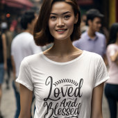 Minimalisme Black White Loved and Blessed T-shirt