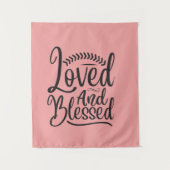 Minimalisme Black White Loved and Blessed Wandkleed (Voorkant)