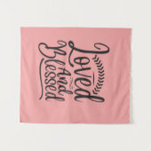 Minimalisme Black White Loved and Blessed Wandkleed (Voorkant (horizontaal))