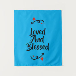 Minimalisme Black White Loved and Blessed Wandkleed