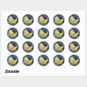 Minimalisme Blauw Gouden Bruiloft Dank u Ronde Sticker (Vel)
