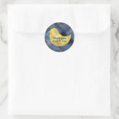 Minimalisme Blauw Gouden Bruiloft Dank u Ronde Sticker (Tas)