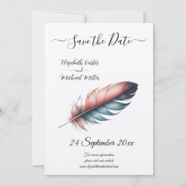 Minimalisme Blush Veer Elegante Trouwdag Save The Date