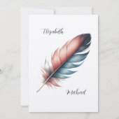 Minimalisme Blush Veer Elegante Trouwdag Save The Date (Achterkant)